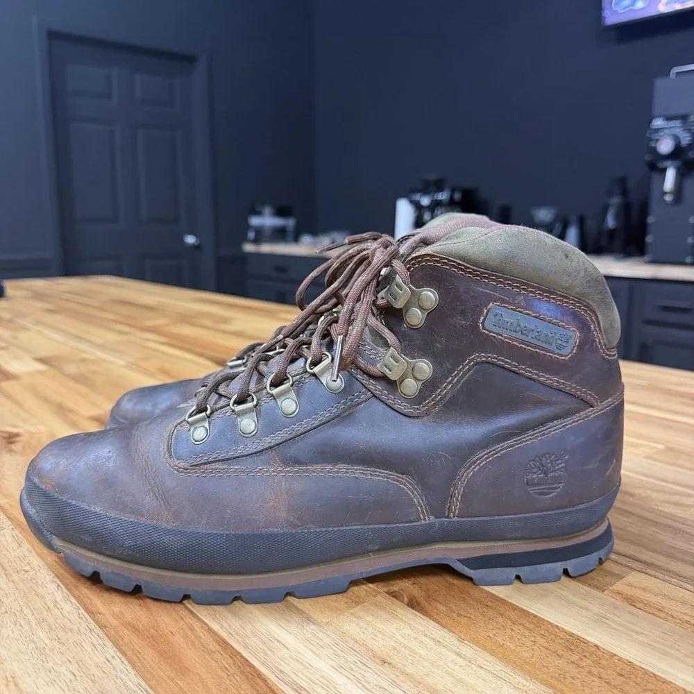 Timberland Men's Euro Hiker Mid Lace Boot Brown 95100 Size 11 Hiking Outdoors